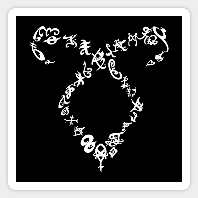 Shadowhunters rune / The mortal instruments - Angelic power rune shape with runes (white) - Parabatai - gift idea Sticker by Vane22april